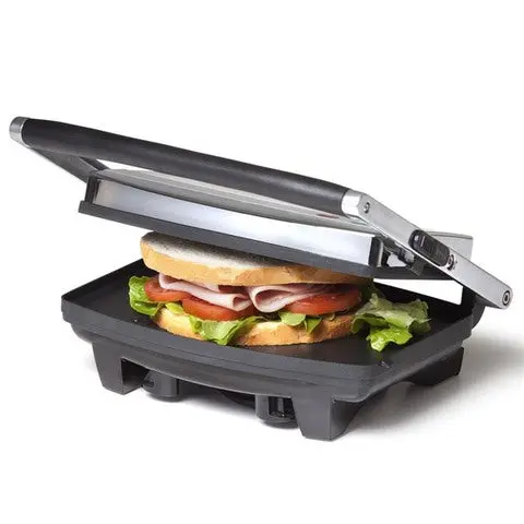 2-Slice Flat-Surface Sandwich Press – Durable Non-Stick Cooking Plates 1