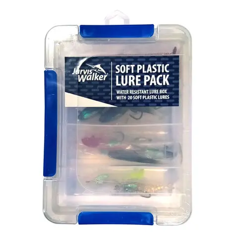 20-Piece Soft Plastic Lure Assortment – Jarvis Walker Waterproof Pack 1
