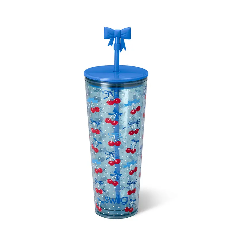 24Oz Cherry Pop Plastic Insulated Tumbler 1