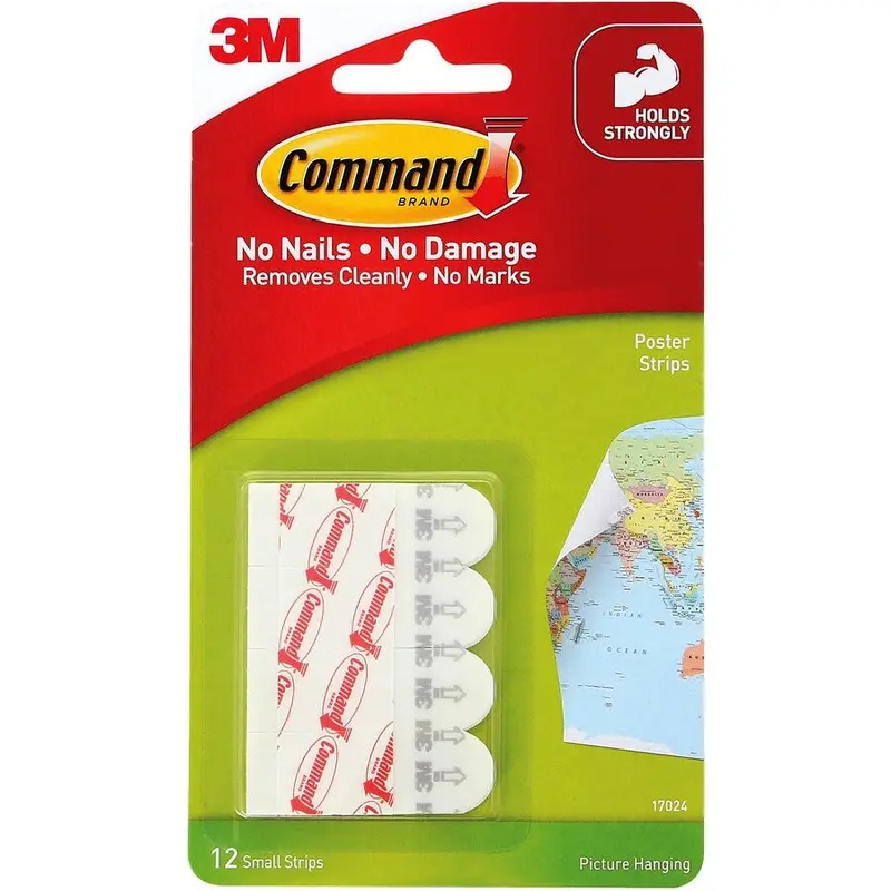 3M Command Poster Strips – 12-Piece White Mounting Kit 1