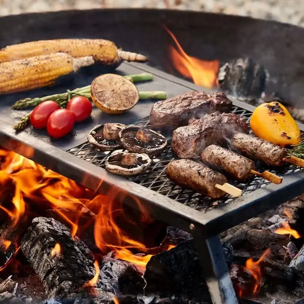 55 Cm Portable Campfire Griller – Compact Black Bbq Grill For Outdoor Cooking 1