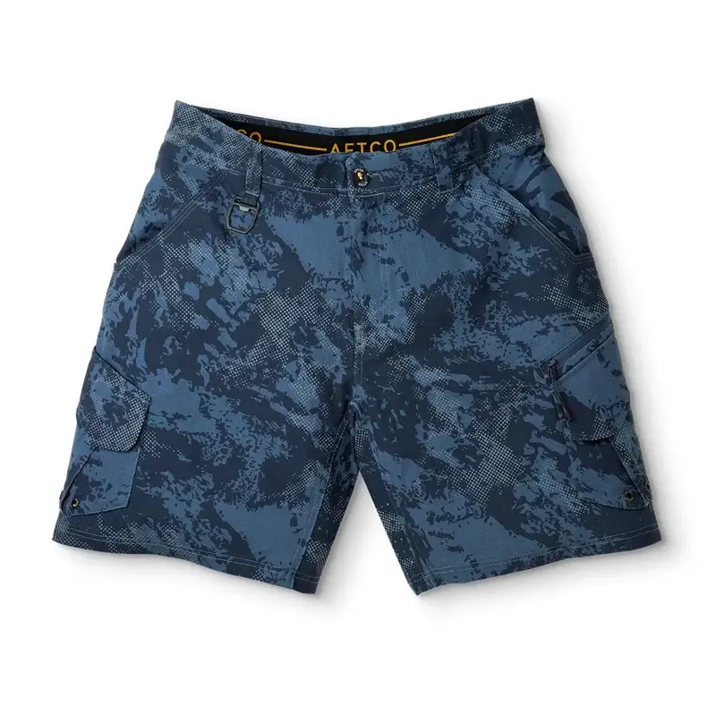 Aftco Pinnacle Fishing Shorts – Naval Storm Camo, Quick-Drying Stretch Fabric With Utility Pockets 1