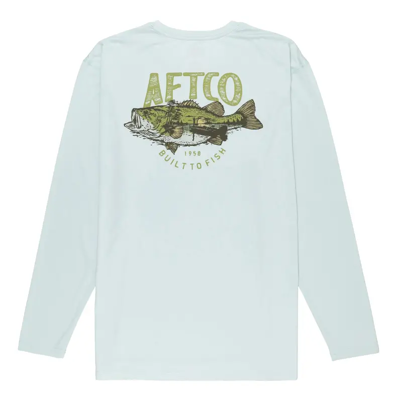 Aftco Wild Catch Long Sleeve Tee – Sprout Green Moisture-Wicking Shirt 1