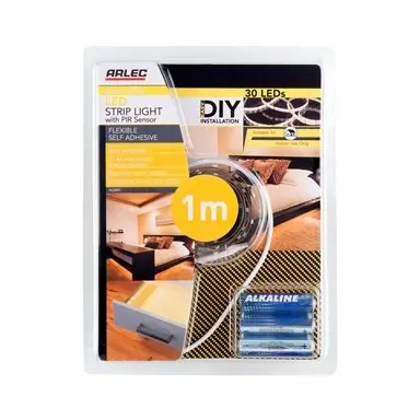 Arlec Battery-Powered Led Strip Light – 1M Warm White, Motion-Sensing Activation 1