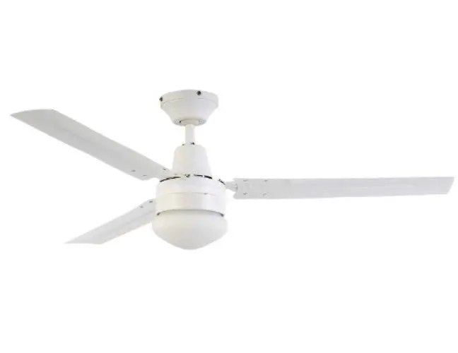 Arlec Csf120Ao 120Cm White Ceiling Fan With Integrated Oyster Light & 3 Blades 1