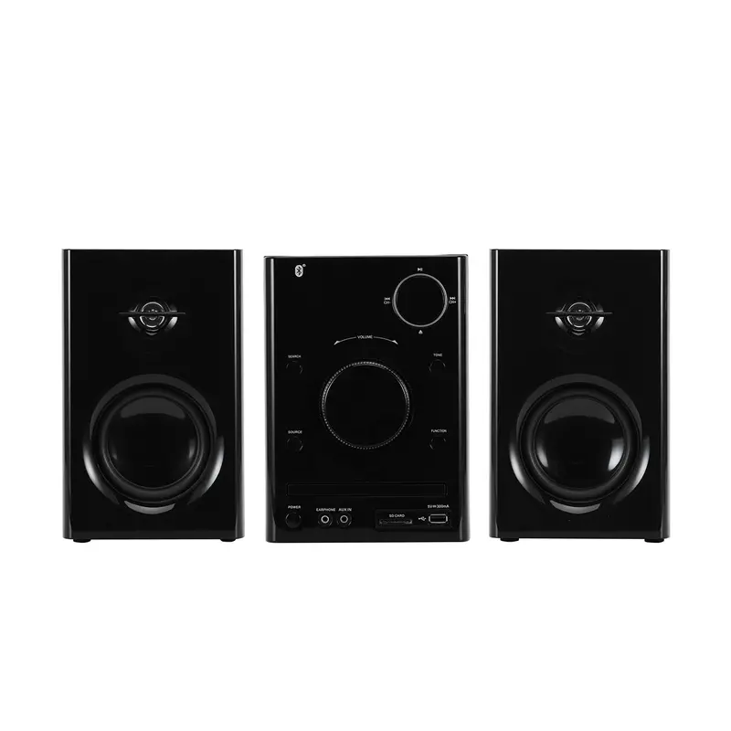 Black Bluetooth Micro Hi-Fi System With Cd Player, Fm Radio & Remote Control 1