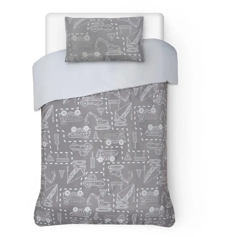 Brilliant Basics Truck Life Kids Quilt Cover Set – Fun Vehicle Motif, Single Bed Fit 1