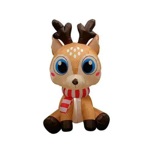 Click 150Cm Sitting Reindeer Inflatable – Low-Voltage Light-Up Decor 1