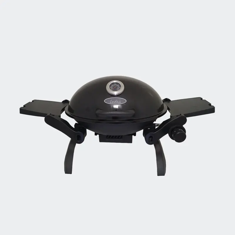 Festiva Portable Gas Bbq Grill – Compact Party Grill In Sleek Black 1