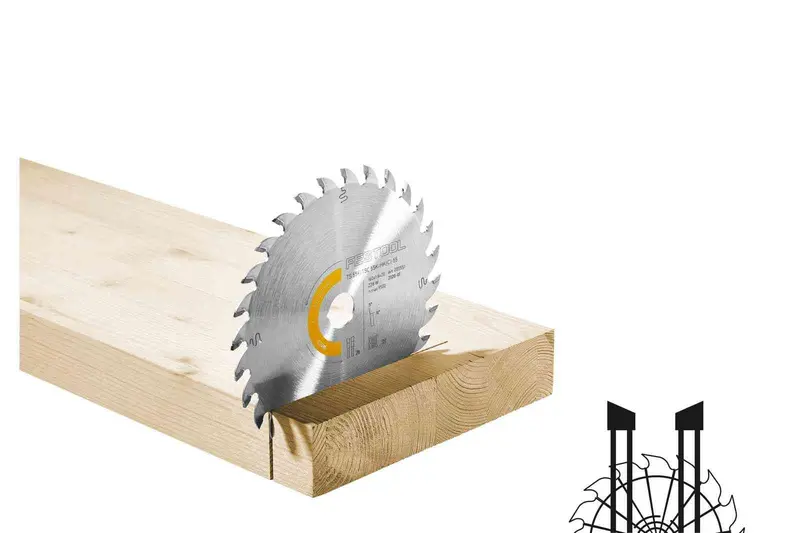 Festool 168 Mm General-Purpose Saw Blade — 1.8 Mm Kerf, 20 Mm Bore, 28° Hook Angle 1