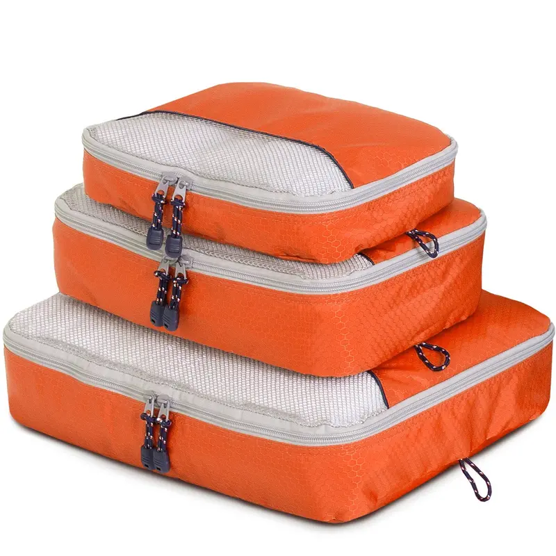 Globite Breathable Packing Cubes – 3-Piece Set In Vibrant Orange 1