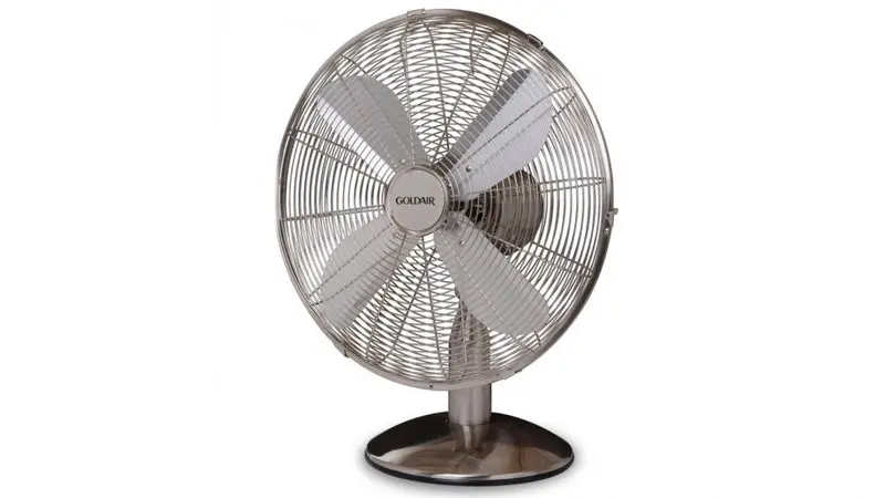 Goldair 40Cm Adjustable Desk Fan – Satin Chrome Finish (Model Gcdf260) 1
