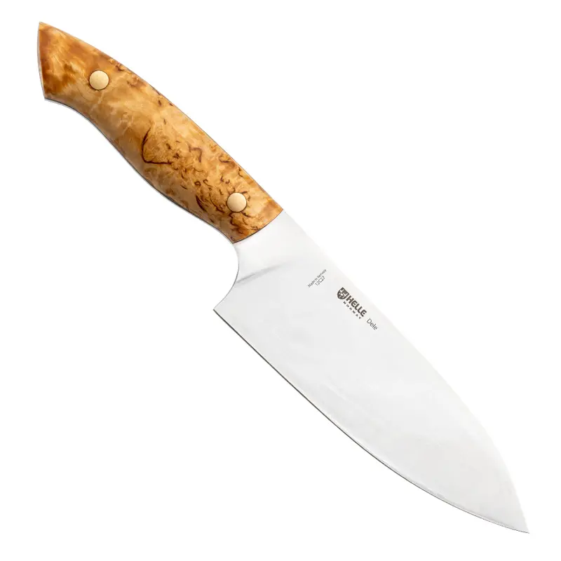 Helle Dele Premium Chef’S Knife With Protective Leather Blade Cover 1