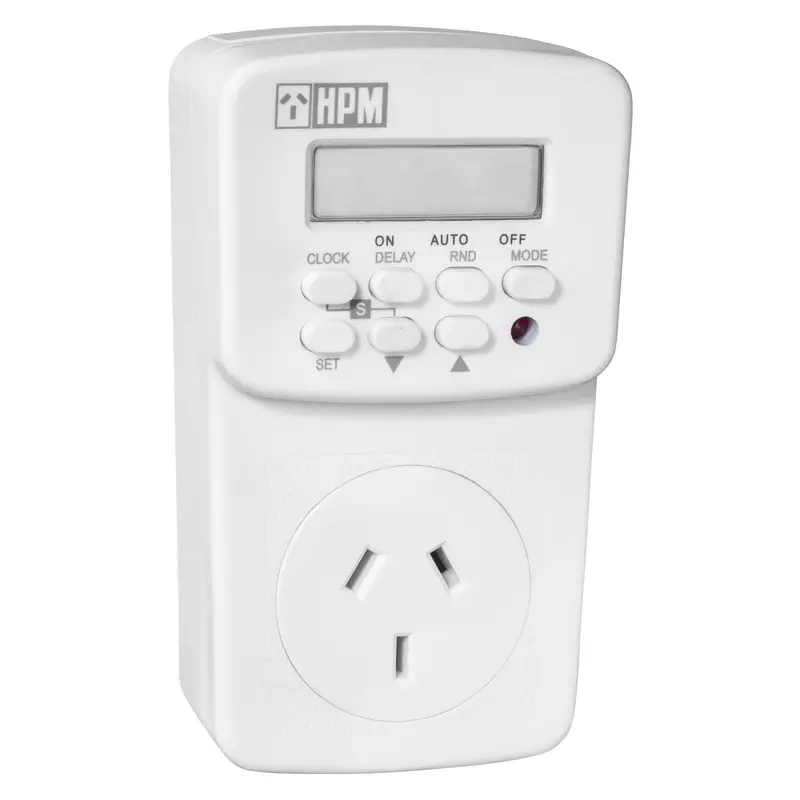 Hpm 7-Day Programmable Digital Timer Switch With Lcd Display & Safety Mode 1