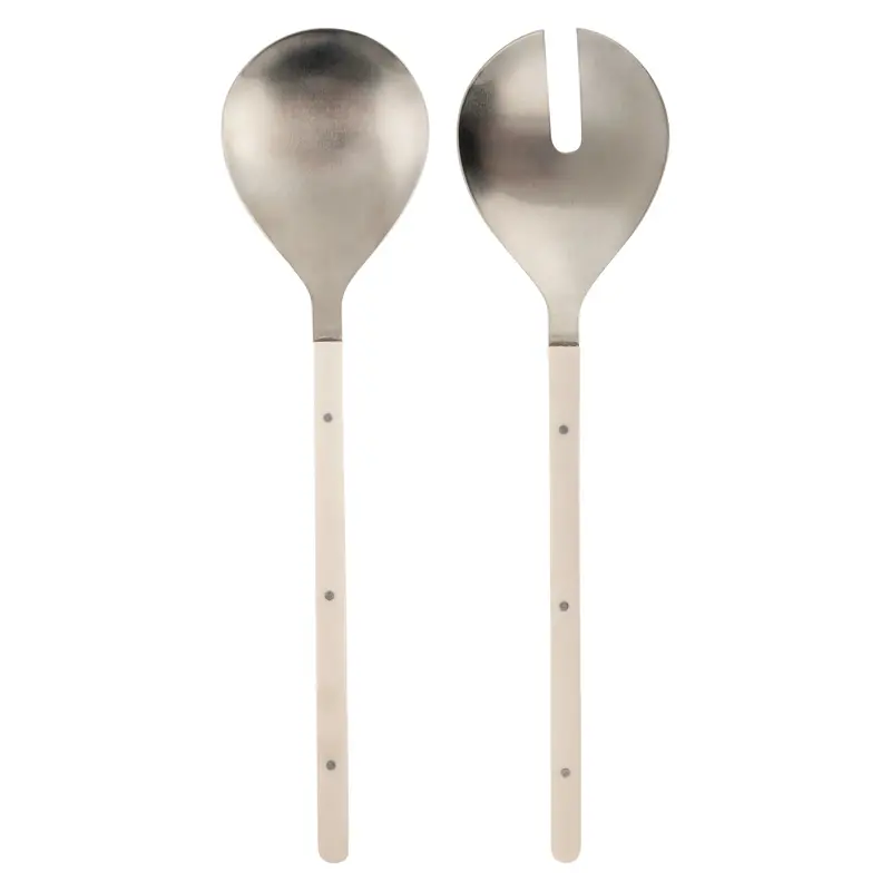 Ivory Resin Salad Serving Set – Fork And Spoon Pair 1