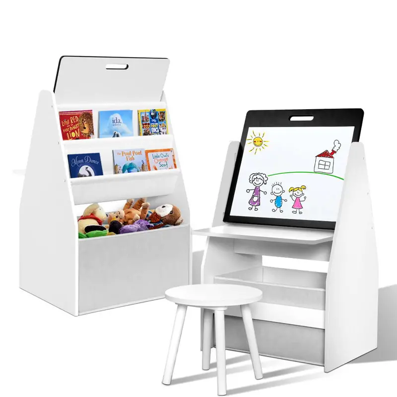 Keezi Children’S Multi-Functional Bookshelf – Includes Easel, Whiteboard & Magazine Rack 1