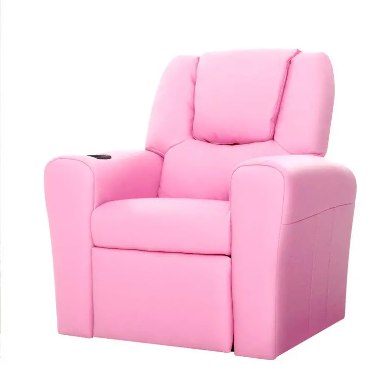 Keezi Pink Kids Recliner – Stylish Pu Leather Armchair For Bedrooms Or Playrooms 1