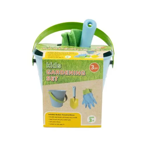 Kids’ 3-Piece Gardening Set: Bucket, Trowel & Gloves 1