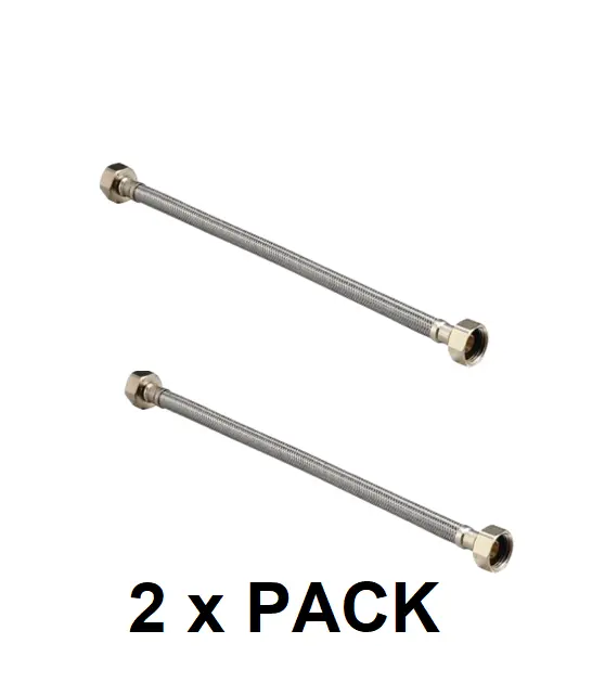 Kinetic 450Mm Stainless Steel Braided Water Hose – Two-Pack Set 1