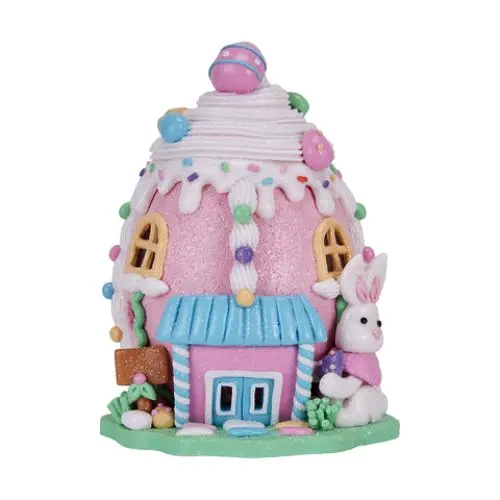 Light-Up Easter House Ornament – White Led Illuminated Display Piece 1