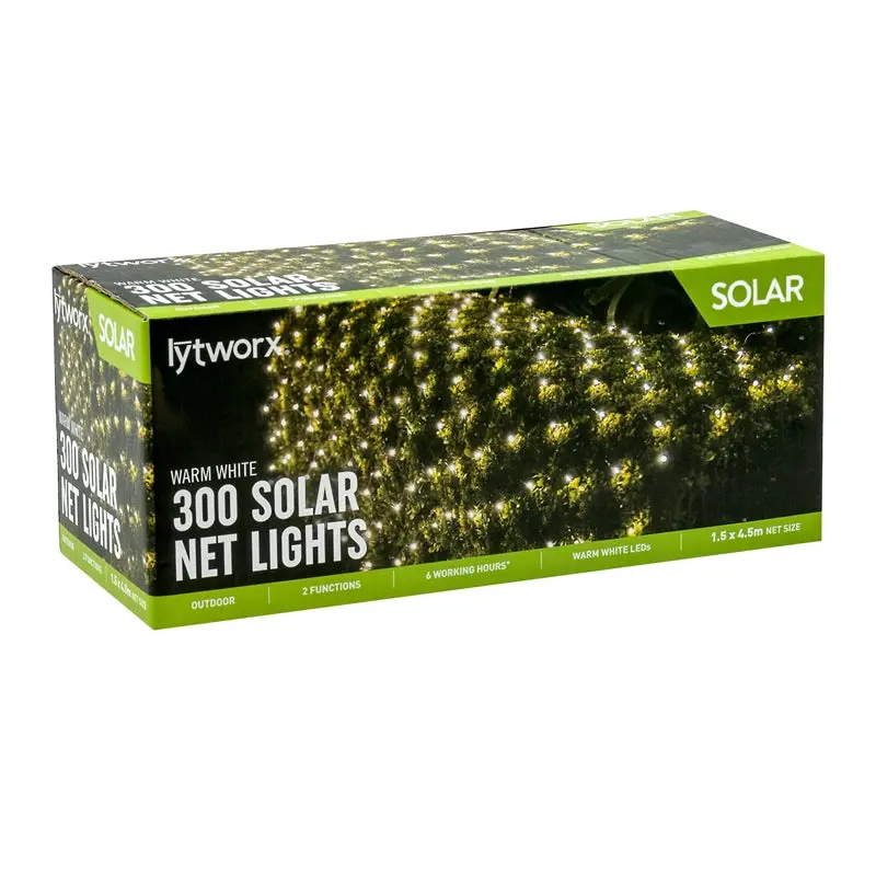 Lytworx Solar-Powered Warm White Net Light – 300 Led, 1.5M X 4.5M Coverage 1