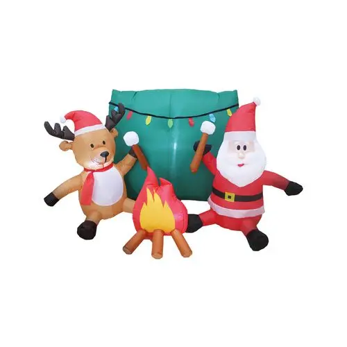 Mirabella Camping Santa & Reindeer Inflatable – 1.8M Low-Voltage Led Set 1