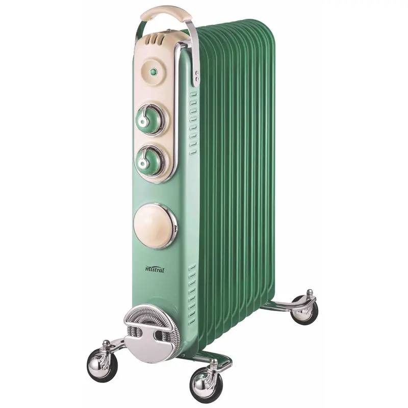 Mistral Retro 7-Fin Column Heater – Timer Function & 3 Adjustable Heat Levels 1