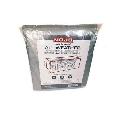 Mojo All-Weather Rectangular Table & 6-Seat Outdoor Furniture Cover 1