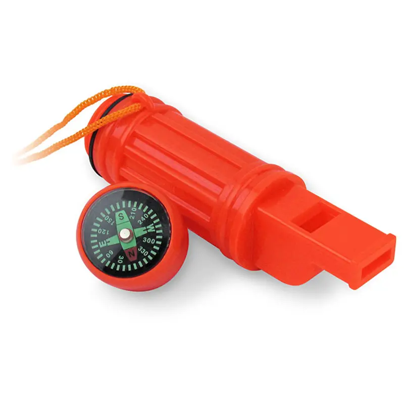 Multi-Function Orange Safety Whistle With 5 Tools 1