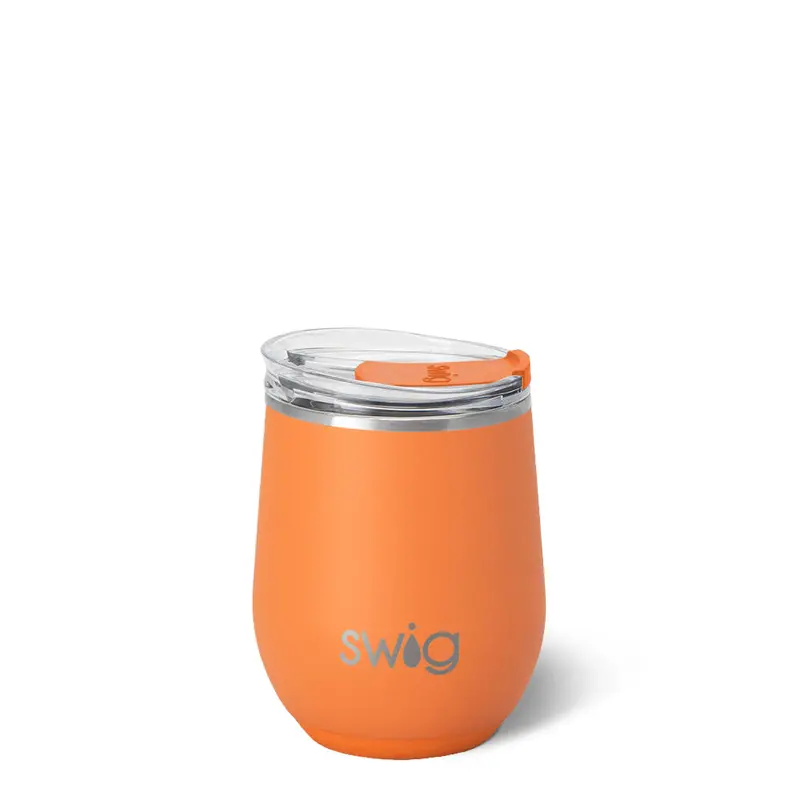 Orange Stemless Wine Glass – 12 Oz Vibrant Stainless Steel Serving Cup 1