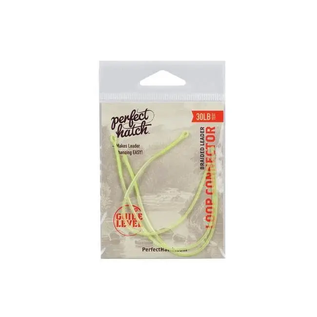 Perfect Hatch Braided Loop Connector – 30Lb Test, Chartreuse, 3-Pack 1