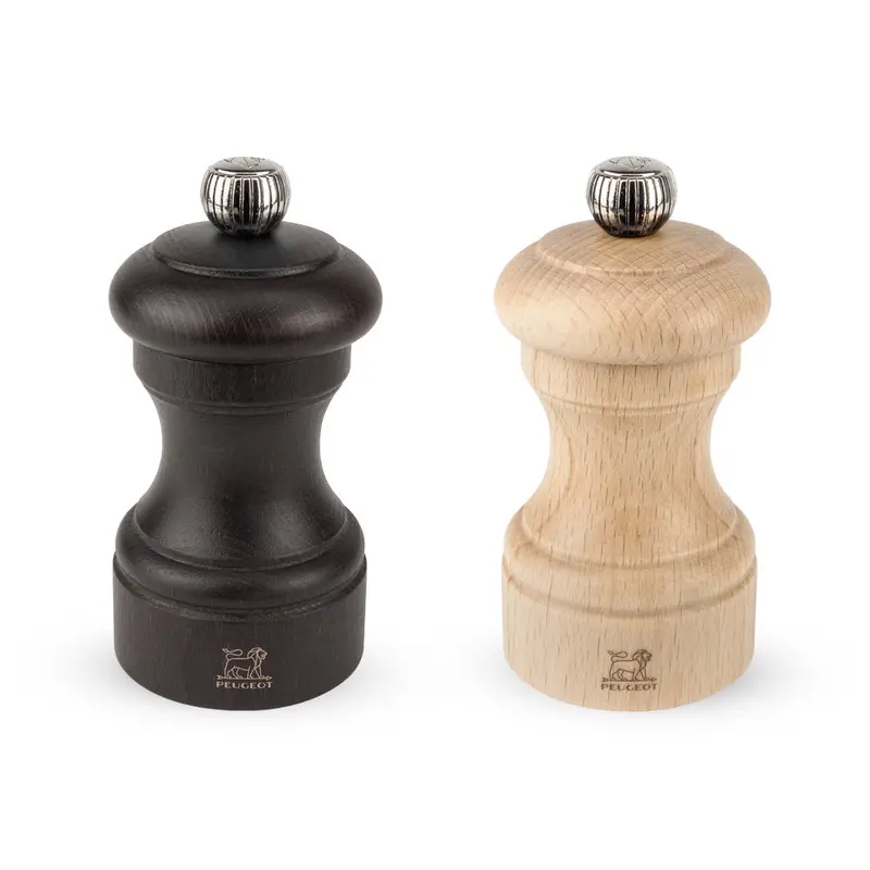Peugeot Bistro 4-Inch Black Pepper And Natural Salt Grinder Set 1