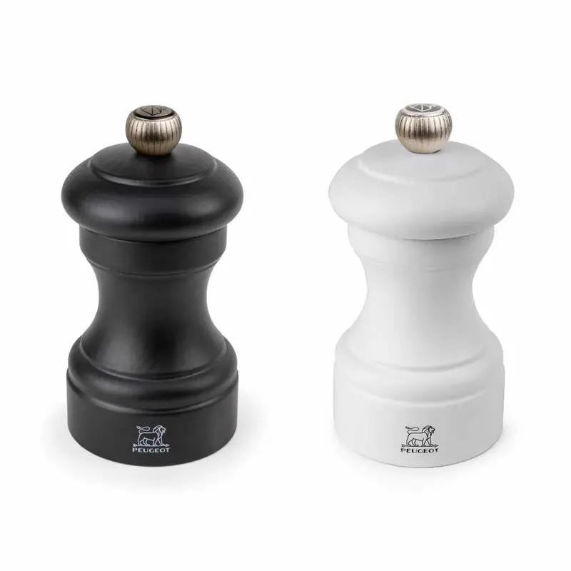 Peugeot Bistro 4-Inch Dual-Mill Set: Black Pepper & White Salt 1