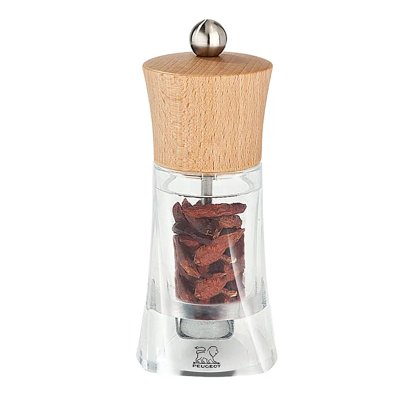 Peugeot Oleron Dried Red Chili Pepper Mill – 5.5-Inch Natural Wood 1