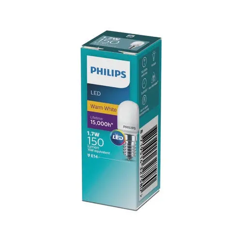Philips 1.7W E14 T25 Warm White Led Pilot Globe – 150 Lumens, Appliance-Ready 1