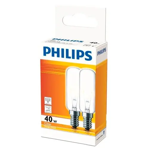 Philips 40W E14 T25 Tubular Appliance Bulb – Cool White, 2-Pack For Rangehoods 1