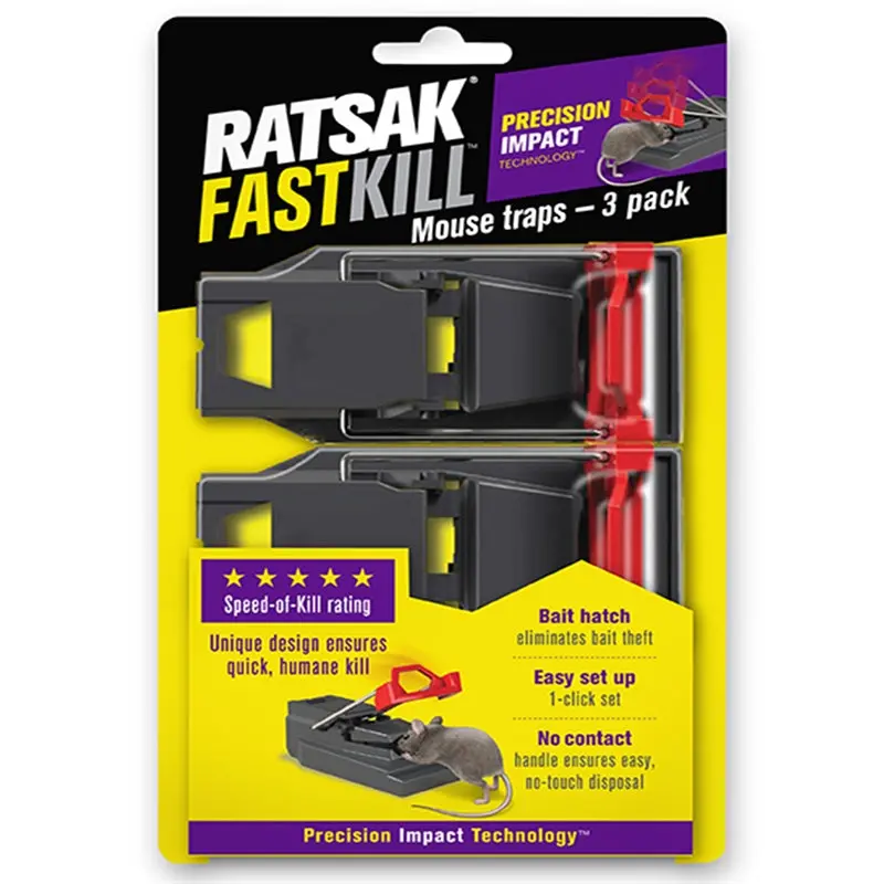 Ratsak Fastkill Mechanical Mouse Traps – 3-Pack (Model 55456) 1
