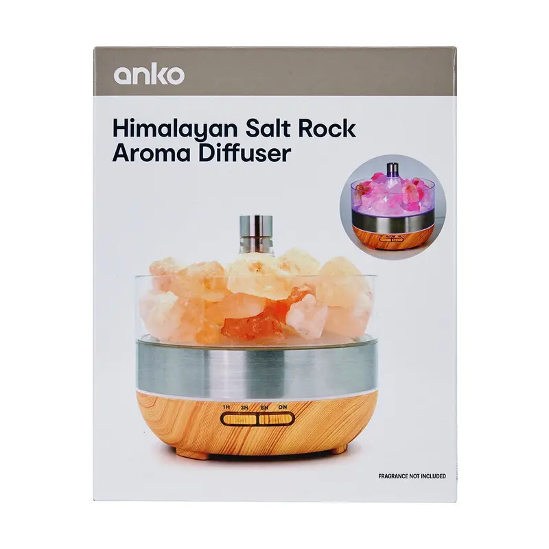 Salt Rock Aroma Diffuser With Himalayan Crystal Base – Relaxing Scent & Light Combo 1