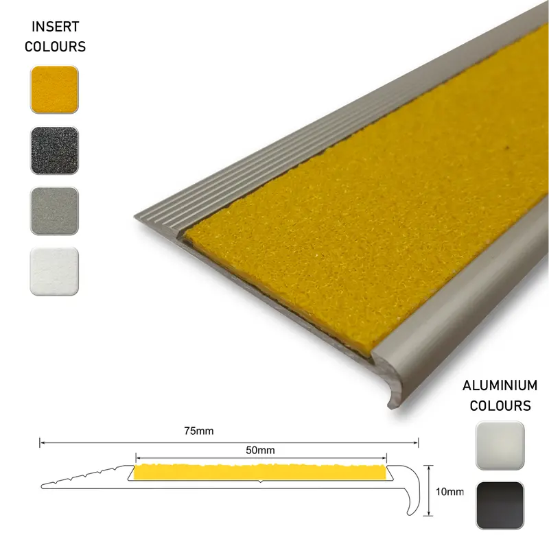 Series 3 Aluminium Stair Nosing With Integrated Carborundum Tread Insert 1