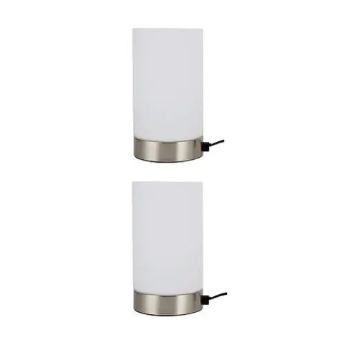 Set Of 2 Silver Glass Touch Lamps – Indoor Use Only 1
