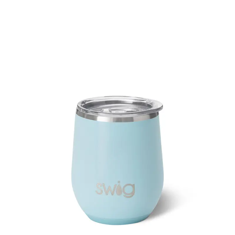Shimmering Aquamarine Stemless Wine Tumbler – 12 Oz 1