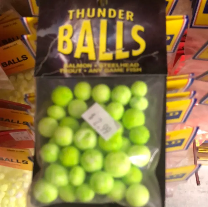 Sparrnone Thunder Ball Sinkers – Large Speckled Chartreuse 1