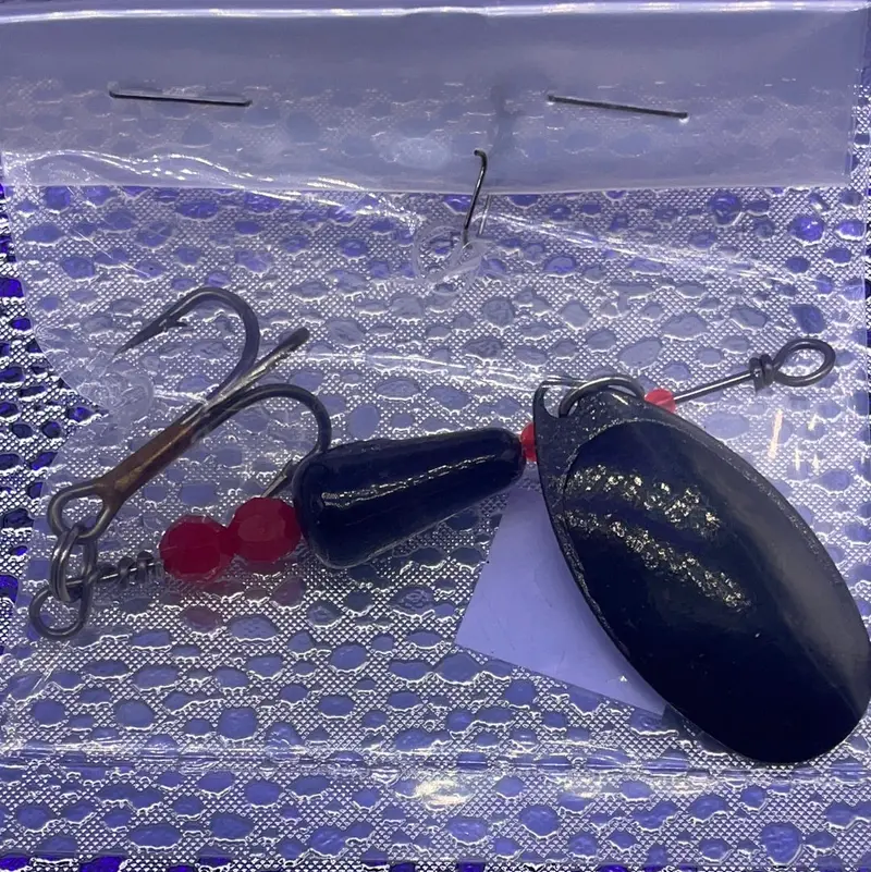 Spinner Lure With Black #4 Body & Triple Hook Assembly 1