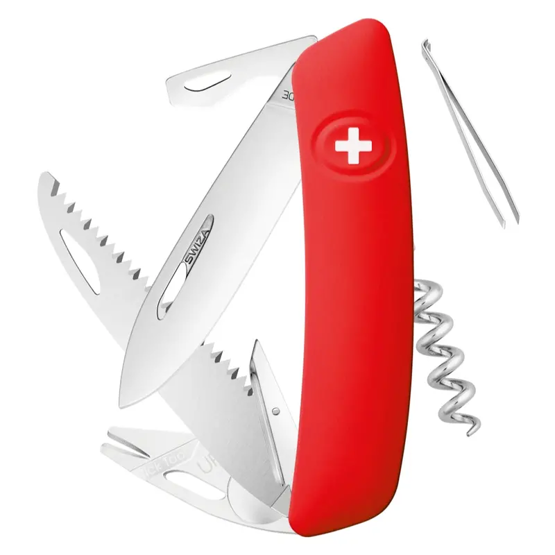 Swiza Tt05 Pocket Knife – Vibrant Red Anodized Aluminum 1