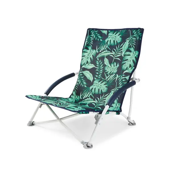 Tropical Leaf Low-Profile Beach Chair – For Sand, Campsites & Picnics 1