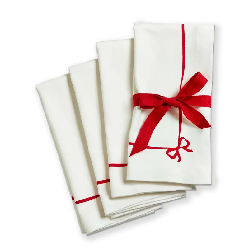'Very Merry Bow' Festive Napkin Set (4-Pack) 1