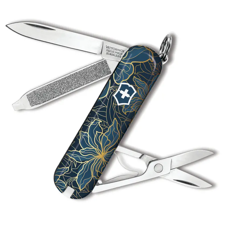 Victorinox Gilded Flowers Classic Sd Swiss Army Knife – Artisan Engraved Design 1