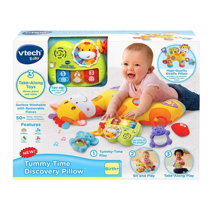 Vtech Tummy Time Discovery Pillow – Sensory Support For Infants 0–24 Months 1