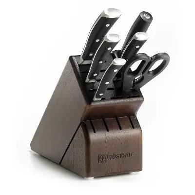 Wüsthof Classic Ikon 7-Piece Knife Block Set In Walnut Wood 1