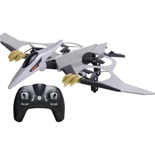 Xcd Aerodex Dinosaur-Themed Drone – Silver 4-Channel Rc Quadcopter With 6-Axis Gyro Stability 1